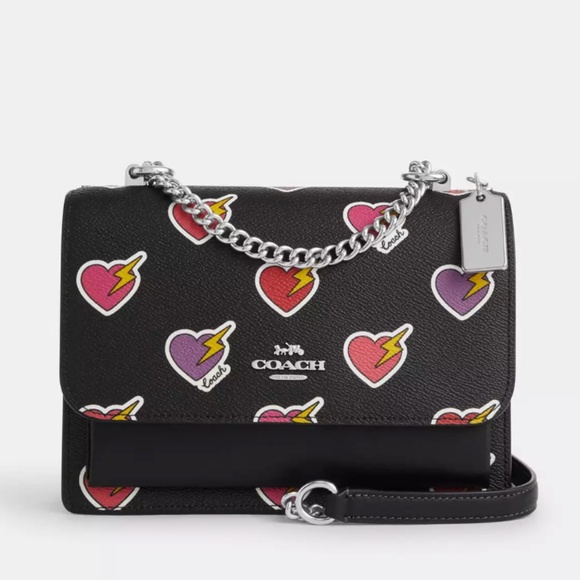 Coach Klare Crossbody Bag With Heart Bolt Print - Picture 1 of 13